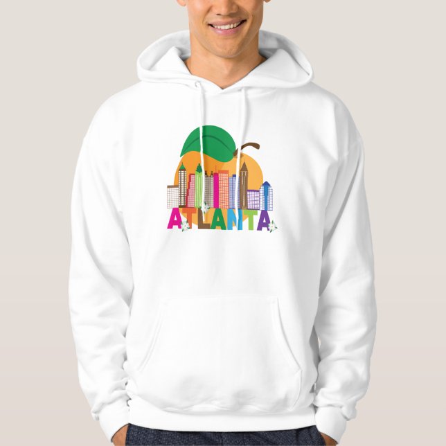 Pfirsich-Skyline Atlantas, Georgia | Hoodie (Vorderseite)