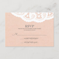 Pfirsich-Spitzen-Doily-Hochzeits-RSVP