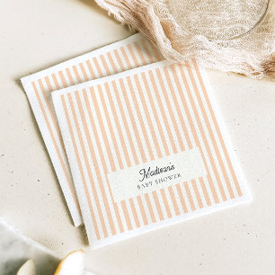 Pfirsich-Streifen Baby Shower Papier Serviette
