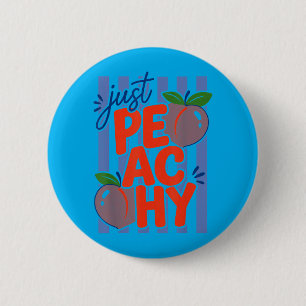 Pfirsich süße Sommer Pfirsich Grafik Retro Essen W Button