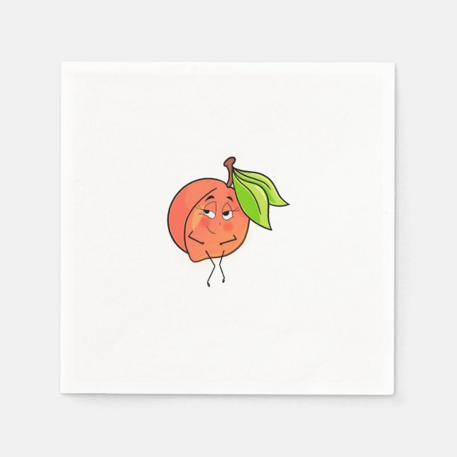 Pfirsich, süße Wangen, Obst Thema Serviette (Vorderseite)