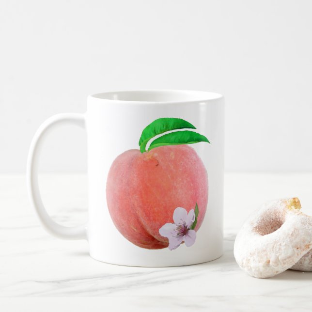 Pfirsich-Tasse Kaffeetasse (Mit Donut)