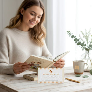 Pfirsich-Teddybär-Baby-Bücher-Anfragekarte Begleitkarte