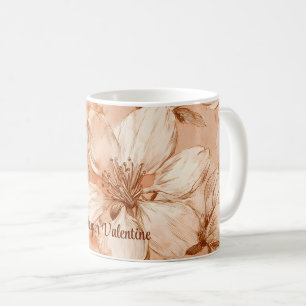 Pfirsich-Töne Abstrakte Botanische Illustration 11 Kaffeetasse