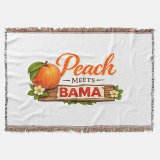 Pfirsich trifft Bama Gewebte Wurfdecke | Southern  Decke