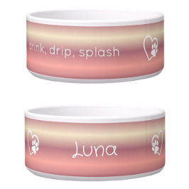 Pfirsich 'Trink-Tropf-Spritz' Hundename-Schale Napf