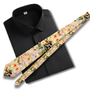 Pfirsich Tropicales Hawaiian-Muster Krawatte
