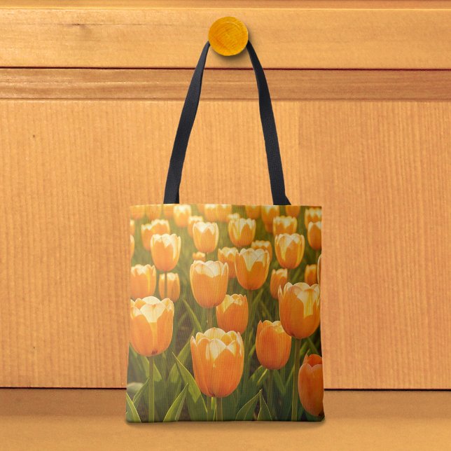 Pfirsich-Tulpen-Tasche (Tote bag with peach tulips)