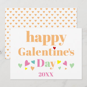 Pfirsich-Typografie Frohen Galentines-Tag Grußkart Feiertagskarte