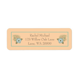 Pfirsich und Aquamarine tropische Blumen