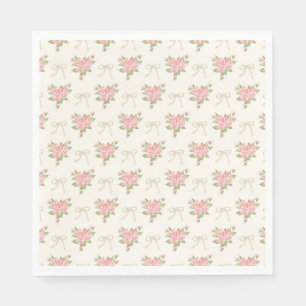 Pfirsich- und Beige-antike-fantastische-florale-Pa Serviette
