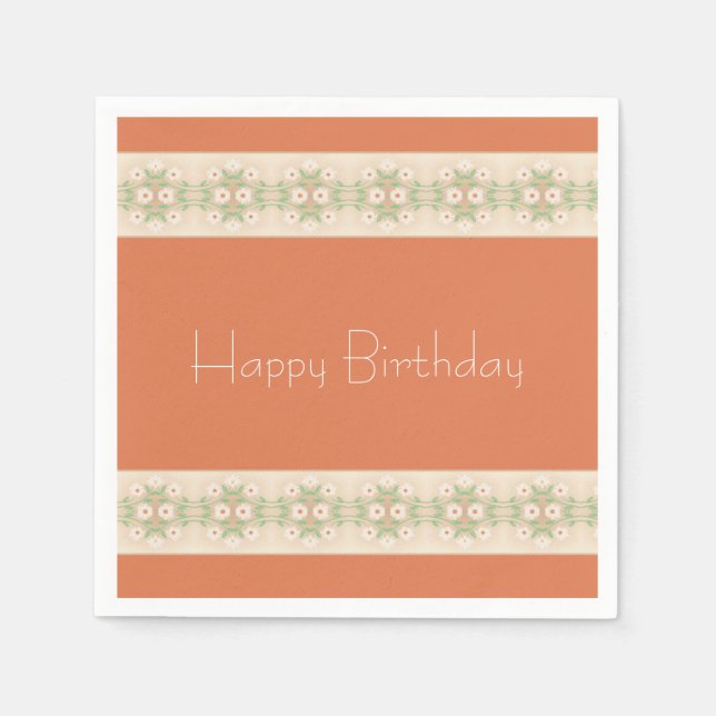 Pfirsich und Beige Serviette (Vorderseite)