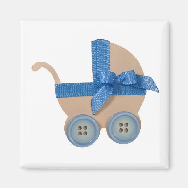 Pfirsich und blaue Babywanne Magnet (Vorne)