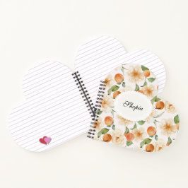 Pfirsich- und Creme Blumen Elegantes Notizbuch-Cov Notizbuch