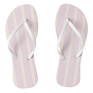 Pfirsich- und Creme-Fünf-Streifen-Muster Flip Flops