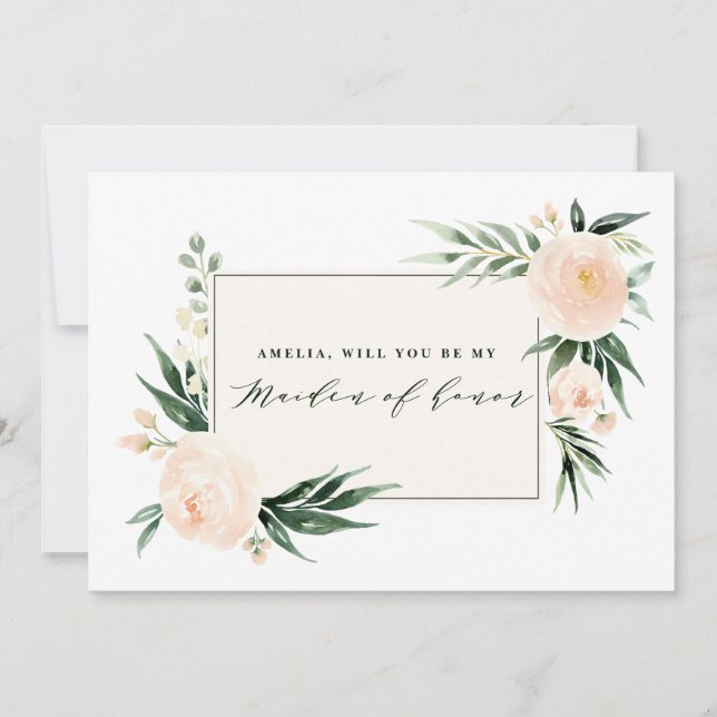 Pfirsich und cremefarbene Aquarellmädchen (Vorderseite)