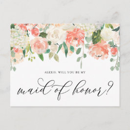 Pfirsich und Elfenbeinküste Blume sind meine Trauz Postkarte