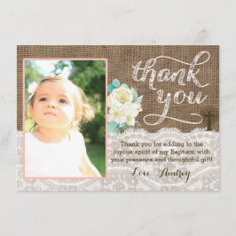 Pfirsich- und Elfenbeintaufe danken Ihnen zu Dankeskarte