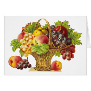 Pfirsich-und Frucht-Korb - Vintage Kunst