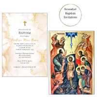 Pfirsich- und Gold-Orthodoxe Taufe