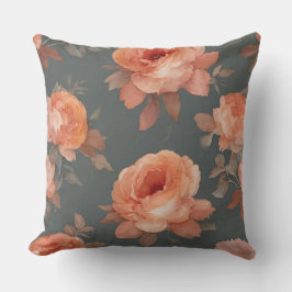 Pfirsich und Graublüter Kissen