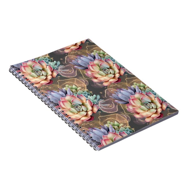 Pfirsich und Gray Succulents Notizblock (Rechte Seite)