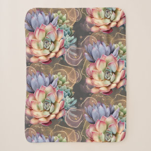 Pfirsich und Gray Succulents Sherpadecke
