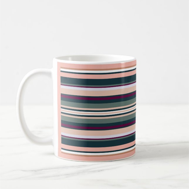 Pfirsich und grüne Streifen Kaffeetasse (Links)