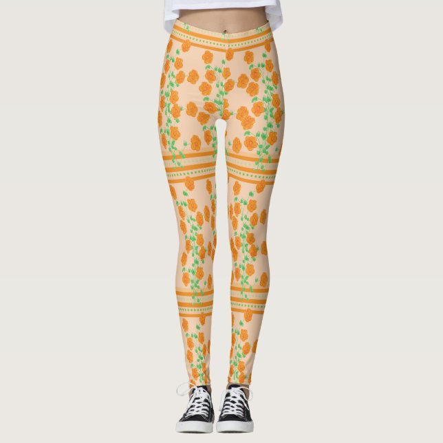 Pfirsich und Orange Futter Leggings (Vorderseite)