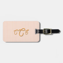 Pfirsich- und orange gestreiftes Monogramm