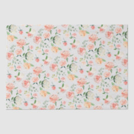 Pfirsich und Pink Feminine Blumenmuster Seidenpapier