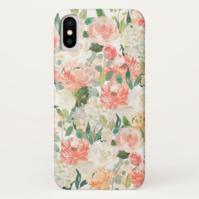 Pfirsich und Pink Feminine Case-Mate iPhone Hülle (Rückseite)