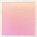 Pfirsich und rosa Farbverlauf Glasuntersetzer<br><div class="desc">Helles pfirsichfarbenes und pinkfarbenes Omelett.</div>