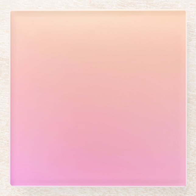 Pfirsich und rosa Farbverlauf Glasuntersetzer (Vorderseite)