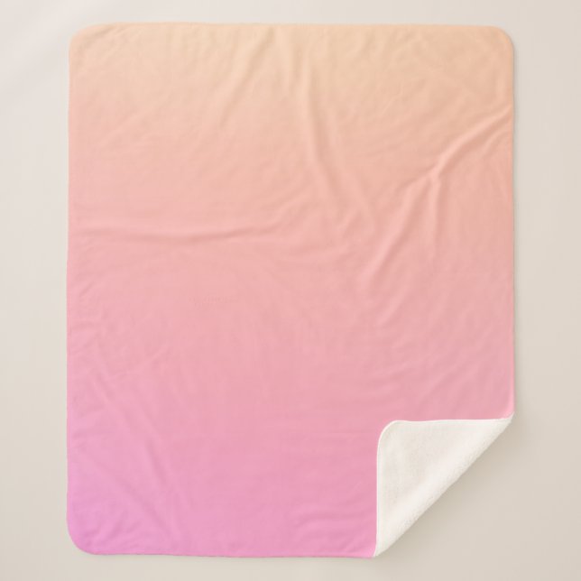 Pfirsich und rosa Farbverlauf Sherpadecke (Vorderseite)