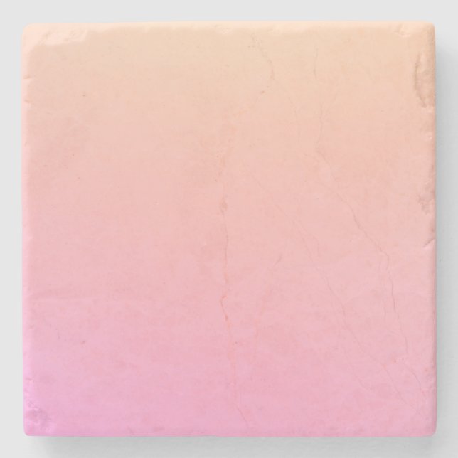 Pfirsich und rosa Farbverlauf Steinuntersetzer (Vorderseite)