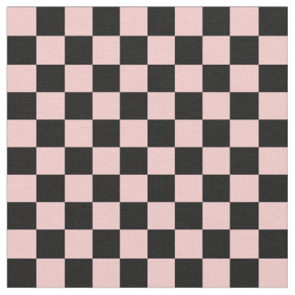 Pfirsich und schwarzes Schachbrettmuster Stoff
