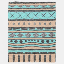 Pfirsich und türkisfarbenes Stammmuster Fleecedecke