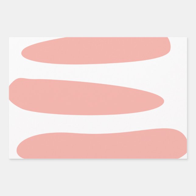 Pfirsich und Weiß Abstrakt Geschenkpapier Set (Vorderseite)