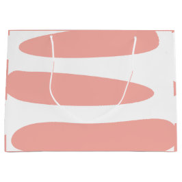 Pfirsich und Weiß Abstrakt Große Geschenktüte