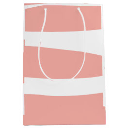 Pfirsich und Weiß Abstrakt Mittlere Geschenktüte