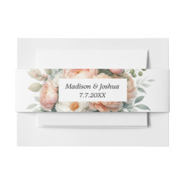 Pfirsich und Weiße Blüte Einladungsbanderole