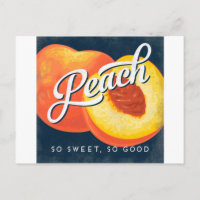 Pfirsich Vintage Frucht Etikett Retro