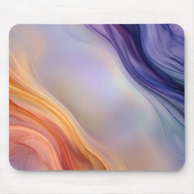 Pfirsich-Violette Fluid-Ströme-Mauspad Mousepad (Vorne)
