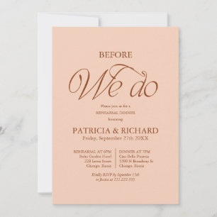 Pfirsich vor unserer Hochzeitsprobe Dinner Einladung