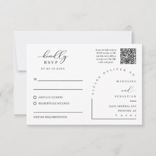 Pfirsich weiche romantische RSVP-Hochzeitseinladun RSVP Karte