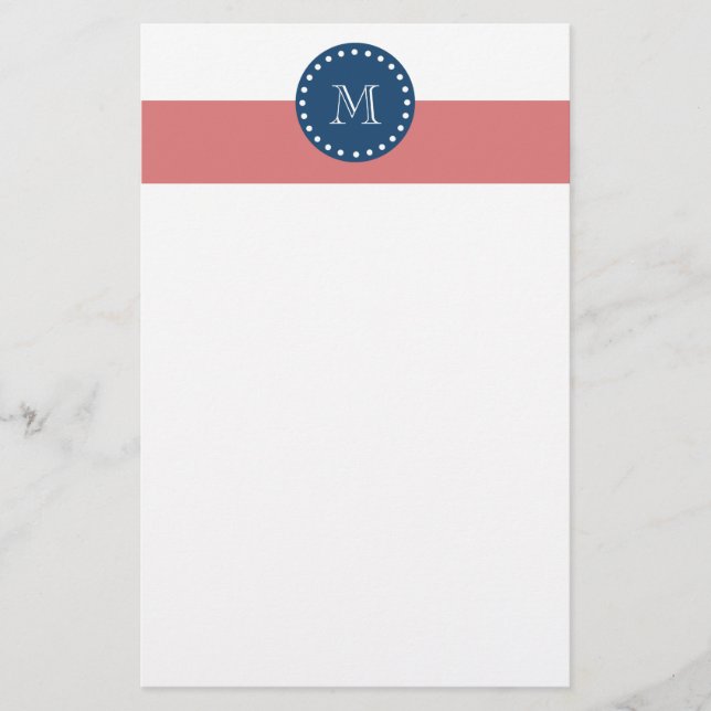 Pfirsich-weiße Streifen Muster, Briefpapier (Vorderseite)