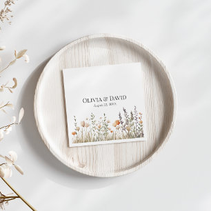 Pfirsich-Wildblumen-Wiesen-Hochzeitsservietten Serviette