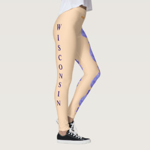 Pfirsich Wisconsin State Flower Waldveilchen Leggi Leggings