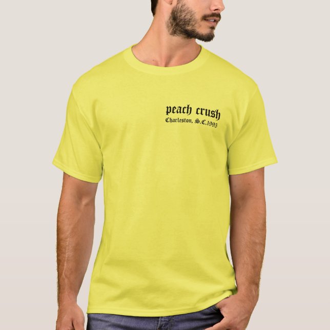 Pfirsich-Zerstampfung Borzoit-stück T-Shirt (Vorderseite)